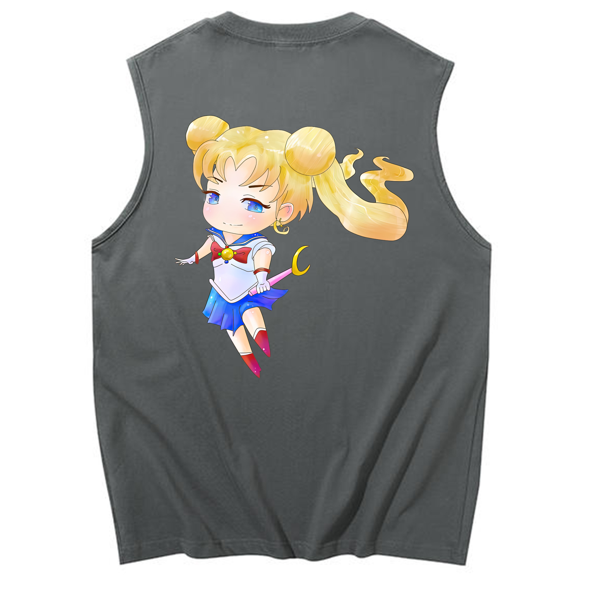 （画像用） 美少女戦士セーラームーン 愛野 美奈子 あいの みなこ Sailor Moon Aino Minako コットン100％タンクトップ（背面プリント）